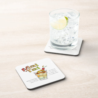 MAI TAI COCKTAIL RECIPE ART BEVERAGE COASTER