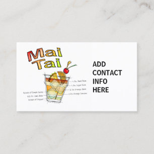 MAI TAI COCKTAIL RECIPE ART BUSINESS CARD