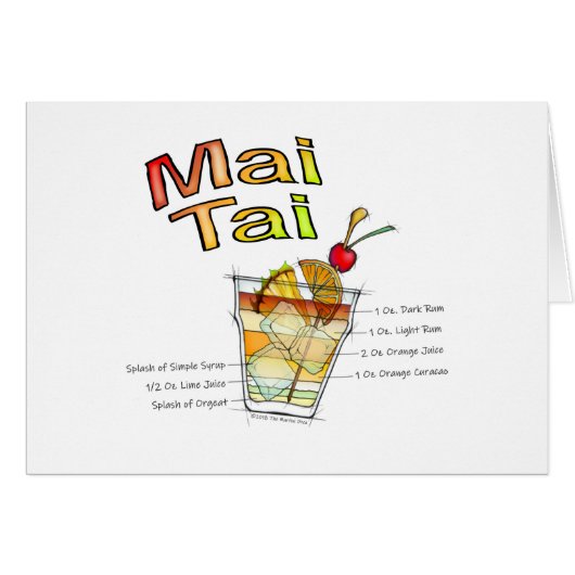 MAI TAI COCKTAIL RECIPE ART CARDS (Front Horizontal)