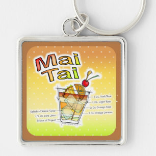 MAI TAI COCKTAIL RECIPE ART KEYCHAIN