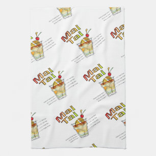 MAI TAI COCKTAIL RECIPE ART KITCHEN TOWEL