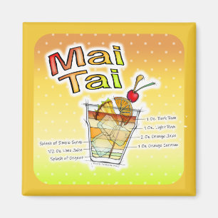 MAI TAI COCKTAIL RECIPE ART MAGNET