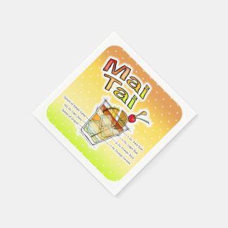 MAI TAI COCKTAIL RECIPE ART NAPKINS