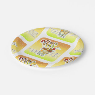 MAI TAI COCKTAIL RECIPE ART PAPER PLATES