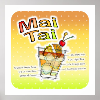 MAI TAI COCKTAIL RECIPE ART POSTERS & PRINTS