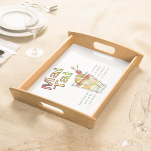 MAI TAI COCKTAIL RECIPE ART SERVING TRAY