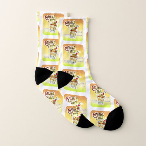 MAI TAI COCKTAIL RECIPE ART SOCKS