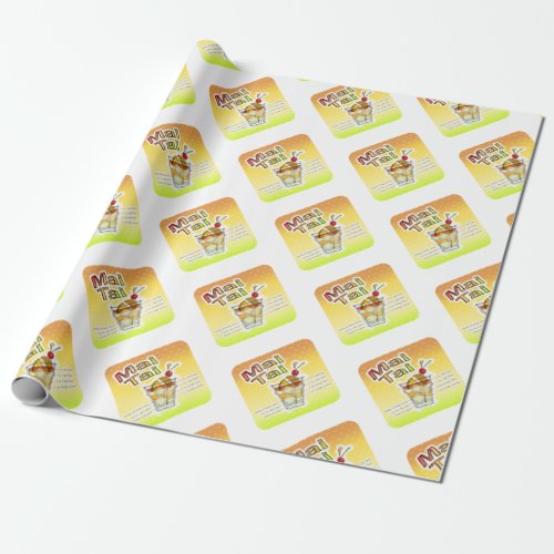 MAI TAI COCKTAIL RECIPE ART WRAPPING PAPER