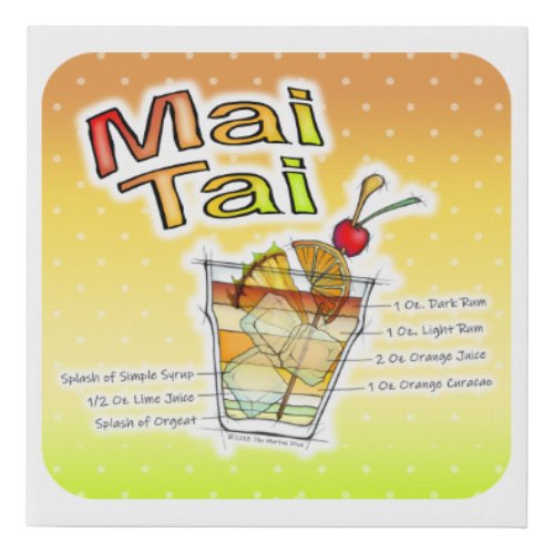 MAI TAI COCKTAIL RECIPE CANVAS ART