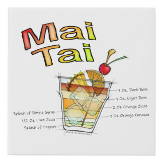 MAI TAI COCKTAIL RECIPE CANVAS ART
