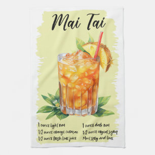 Mai Tai Cocktail Recipe Kitchen Towel