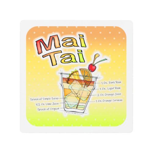 MAI TAI COCKTAIL RECIPE METAL ART