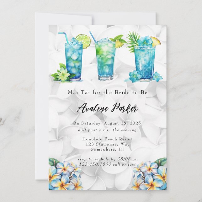 Mai Tai For The Bride To Be Shower Invitation (Front)