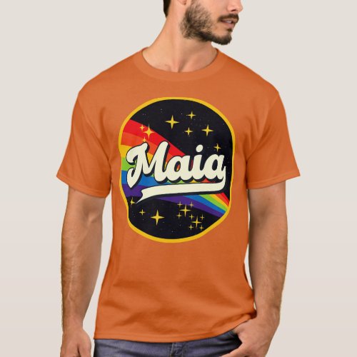 Maia Rainbow In Space Vintage Style T_Shirt
