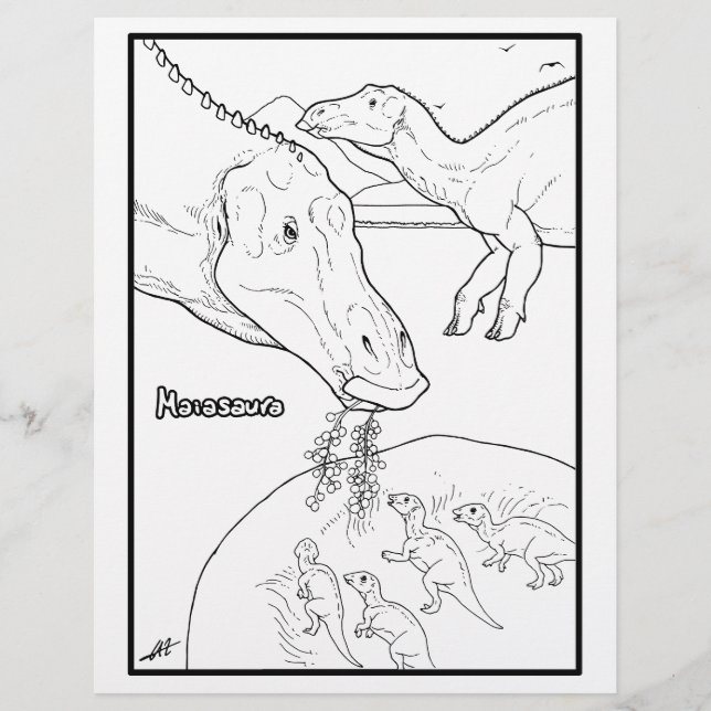 Maiasaura - Coloring Page. (Front)