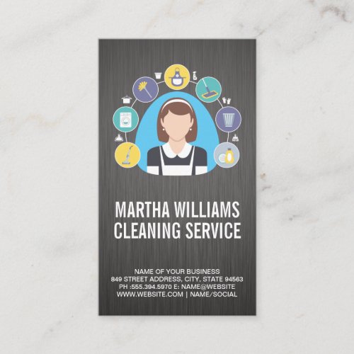 Maid and Cleaning Products Logo Business Card