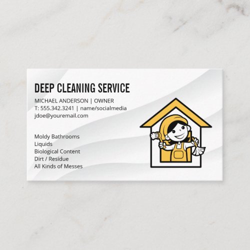 Maid and Home Illustration Logo Business Card