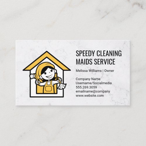 Maid Cleaner Logo Business Card