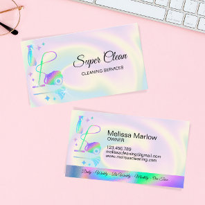 Maid Cleaning House Cleaning Services HOLOGRAPH Bu Business Card