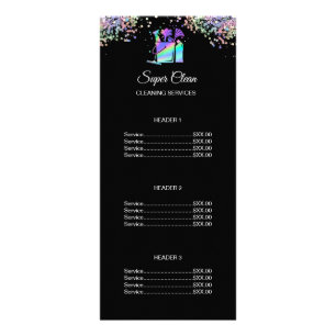 Maid Cleaning House Holographic Price List Rack Ca Card