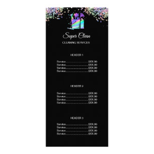 Maid Cleaning House Holographic Price List Rack Ca Rack Card