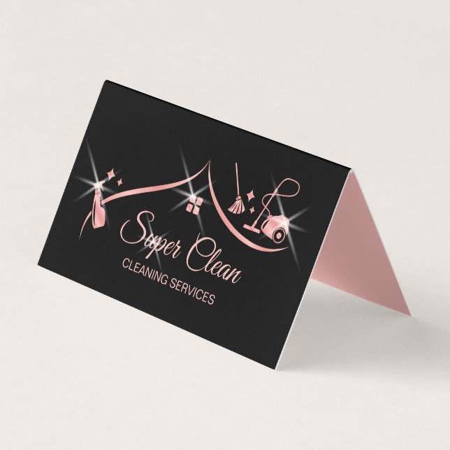 Maid Cleaning House professional Cleaning Services Business Card (Front)