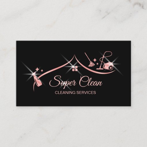 Maid Cleaning House professional Cleaning Services Business Card | Zazzle