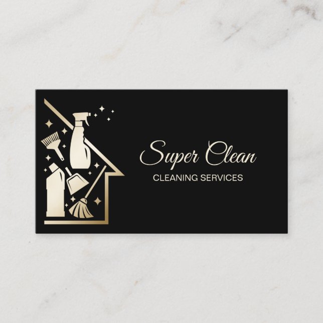 Maid Cleaning House professional Cleaning Services Business Card (Front)