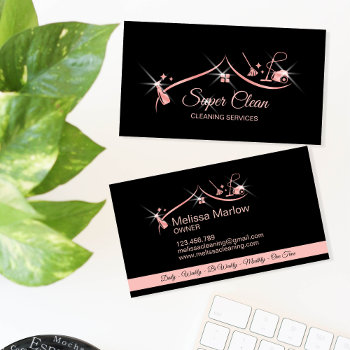 Maid Cleaning House Professional Cleaning Services Business Card by smmdsgn at Zazzle