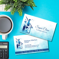 Maid Cleaning House professional Cleaning Services Business Card