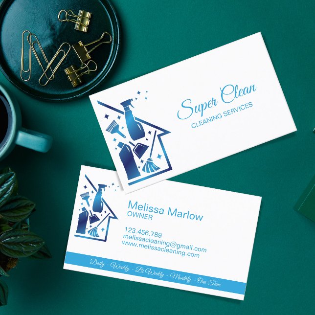 Maid Cleaning House professional Cleaning Services Business Card (Creator Uploaded)