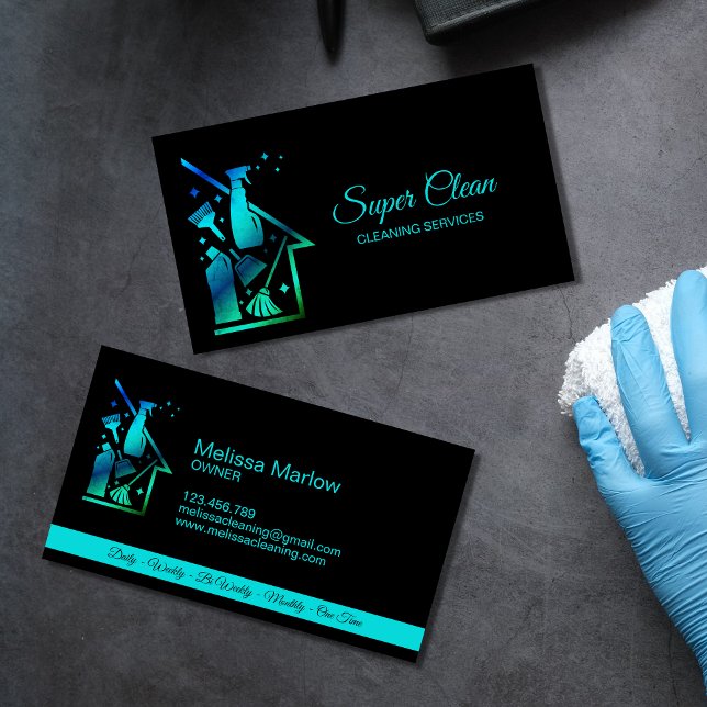 Maid Cleaning House professional Cleaning Services Business Card (Creator Uploaded)