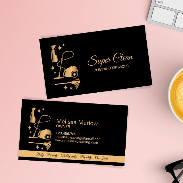 Maid Cleaning House professional Cleaning Services Business Card (Creator Uploaded)