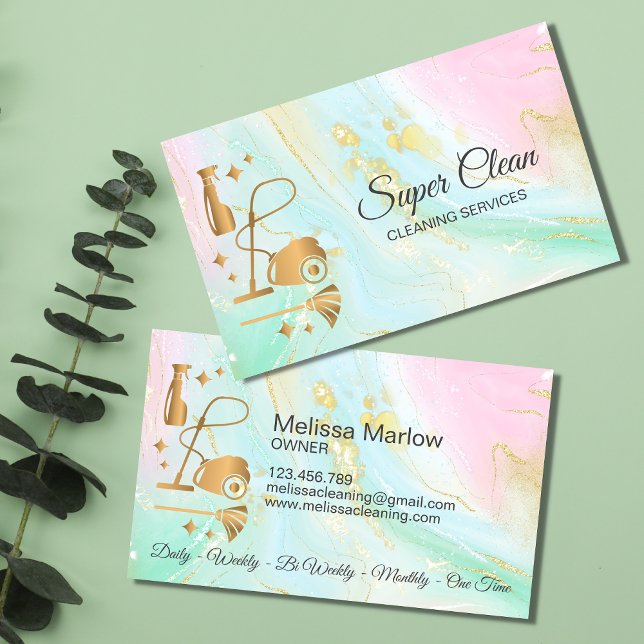 Maid Cleaning House professional Cleaning Services Business Card (Creator Uploaded)