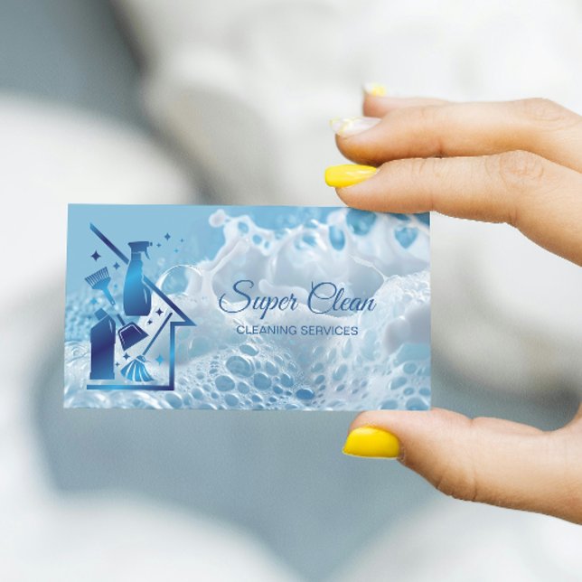 Maid Cleaning House professional Cleaning Services Business Card (Creator Uploaded)