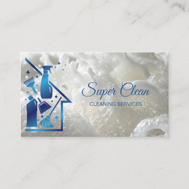 Maid Cleaning House professional Cleaning Services Business Card (Front)