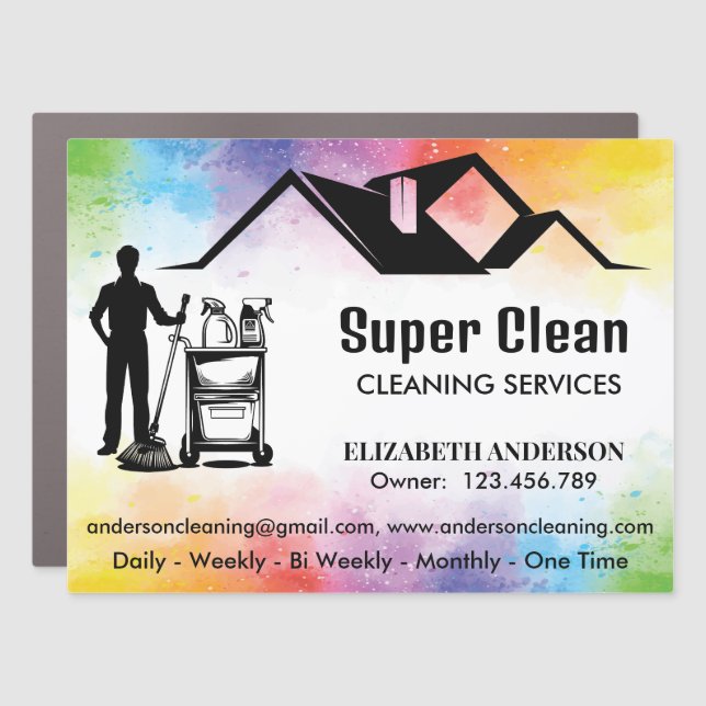 Maid Cleaning House Professional Cleaning Services Car Magnet (Front)
