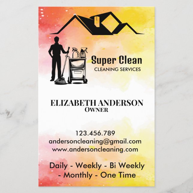 Maid Cleaning House Professional Cleaning Services Flyer (Front)