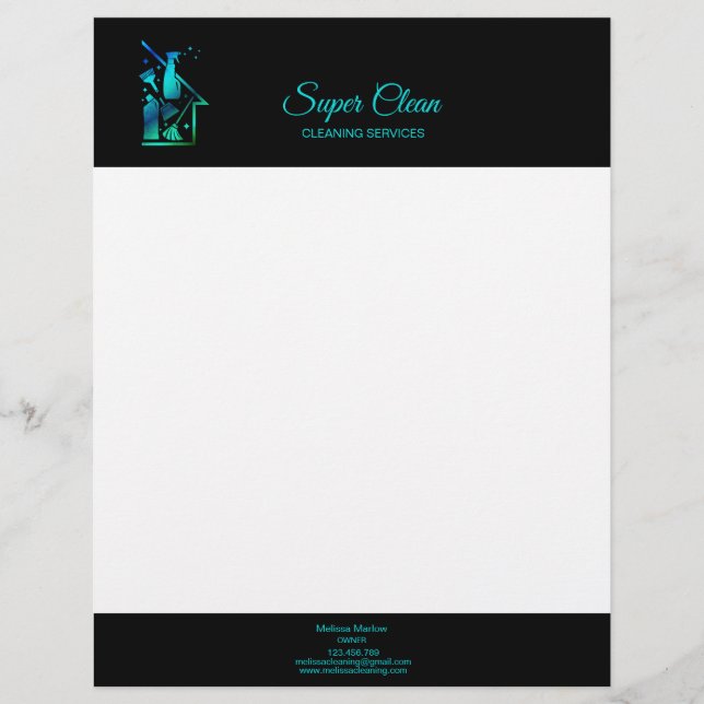 Maid Cleaning House professional Cleaning Services Letterhead (Front)