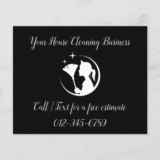 Maid Cleaning House QR Code Sparkling Business (Front)