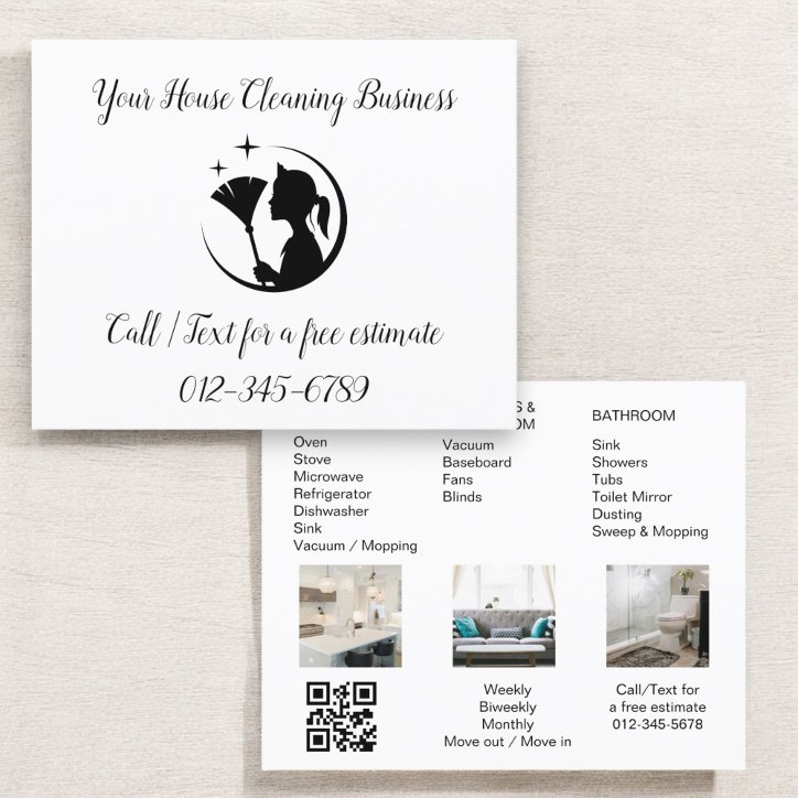 Maid Cleaning House QR Code Sparkling Business Flyer
