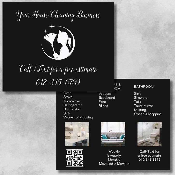 Maid Cleaning House QR Code Sparkling Business Flyer