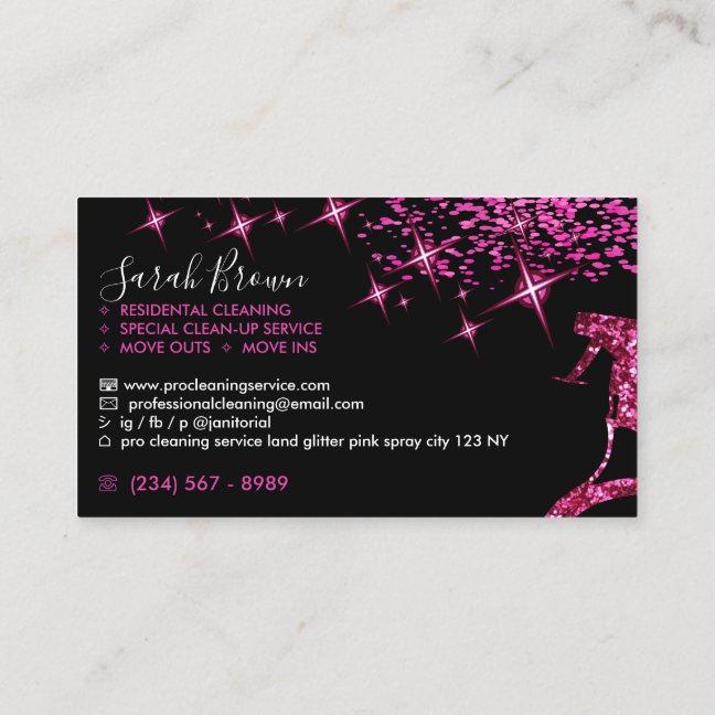 Maid Cleaning House Sparkling Business Card