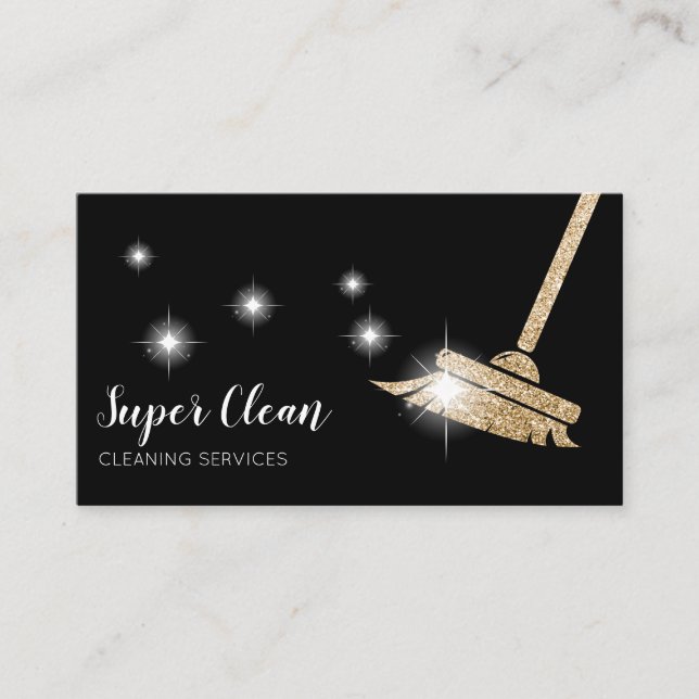 Maid Cleaning House Sparkling Business Card (Front)