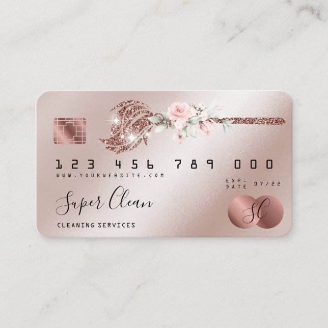 Maid Cleaning House Sparkling credit card (Front)