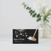 Maid Cleaning House Sparkling Dripping Gold Business Card (Standing Front)