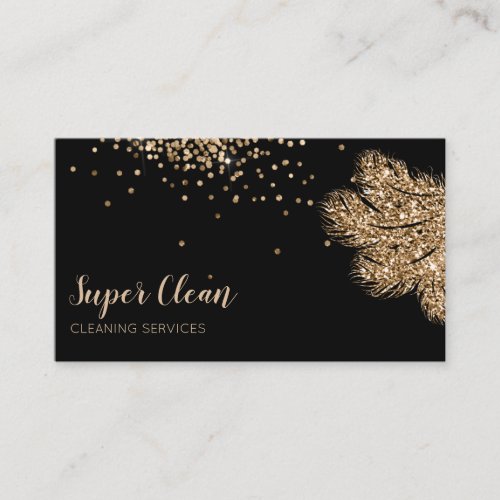 Maid Cleaning House Sparkling feather duster Business Card