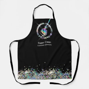 Maid Cleaning House Sparkling Holograph Business C Apron