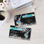 Maid Cleaning House Sparkling Holograph Business C Business Card