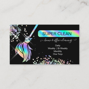 Maid Cleaning House Sparkling Holograph Business C Business Card